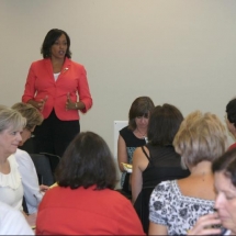 Sarita conducting Total Teamwork training for staff/teacher in-service