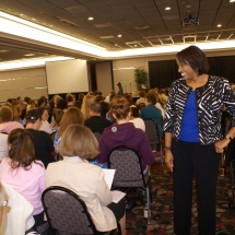 Sarita Maybin engaging with her audience in North Dakota