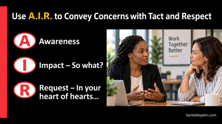 Convey Concerns with Tact and Respect Using the A.I.R. Model